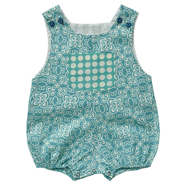 Turquoise Cotton Romper, 3 sizes