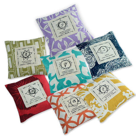 Chakra Vetiver Sachet Pillows, set of 7