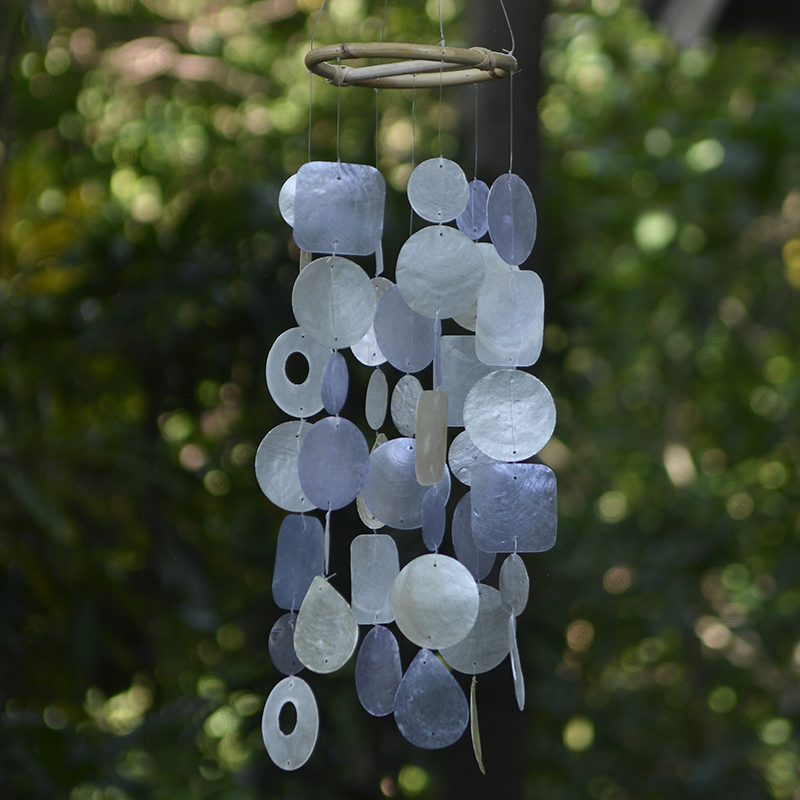 Silver Lining Capiz Wind Chime, Small