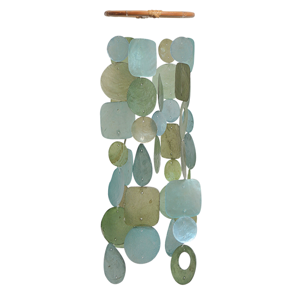 Teal Capiz Wind Chime, Small