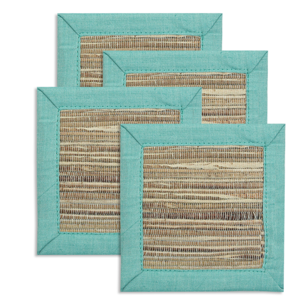 Aqua Waterlily Coaster, set of 4