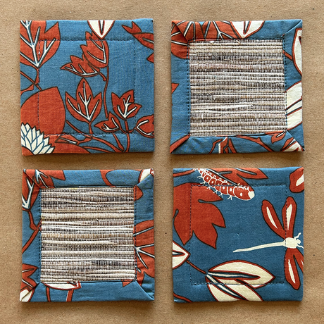 Passion Flower Blue Spice Waterlily Coaster, set of 4