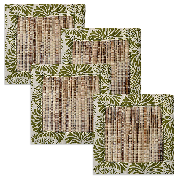 Tumbleweed Avocado Waterlily Coaster, set of 4