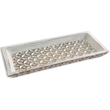 Carved Wooden Mini Tray - Whitewash