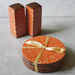Spice Bamboo Inlaid Coasters, Set of 4