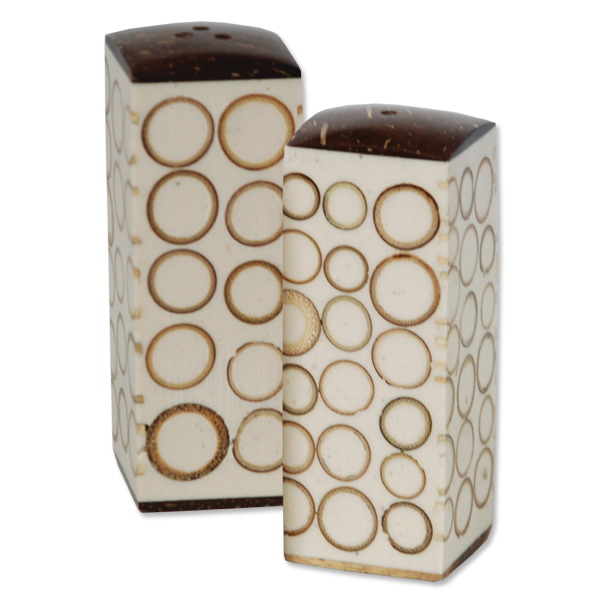Natural Bamboo Inlaid Salt and Pepper