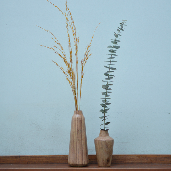 Natural Suar Wood Vase in 2 sizes - Sale Homewares