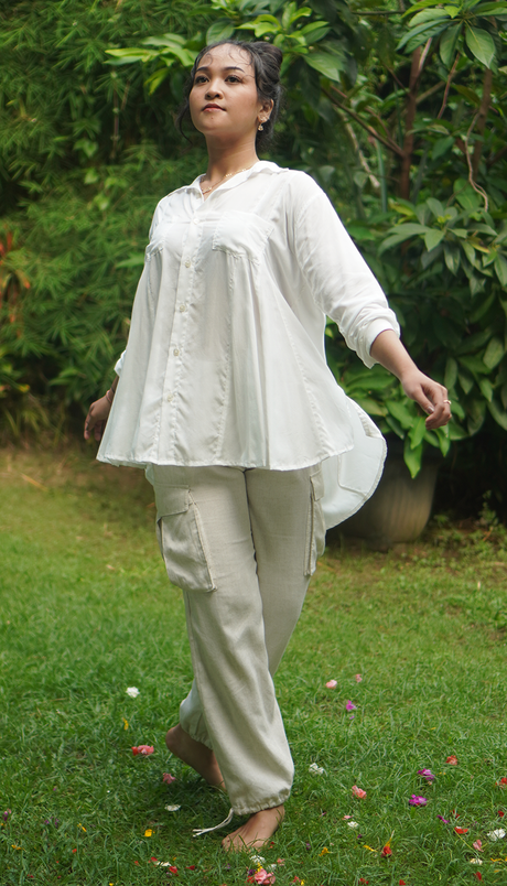 EcoDeluxe Rayon White Flowy Top, 2 sizes - SALE CLOTHING & KIDS