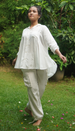 EcoDeluxe Rayon White Flowy Top, 2 sizes