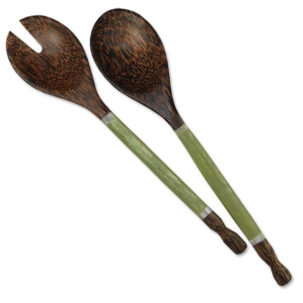 Olive Capiz & Palm Wood Salad Servers